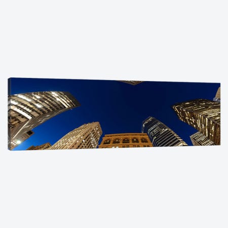 Low angle view of high-rise buildings at dusk, San Francisco, California, USA Canvas Print #PIM8417} by Panoramic Images Canvas Print