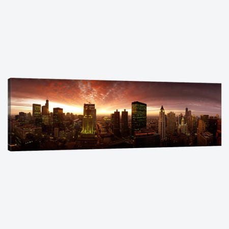 Sunset cityscape Chicago IL USA Canvas Print #PIM8423} by Panoramic Images Canvas Print