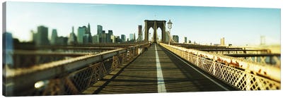 City viewed from Brooklyn BridgeManhattan, New York City, New York State, USA Canvas Art Print - Brooklyn Bridge