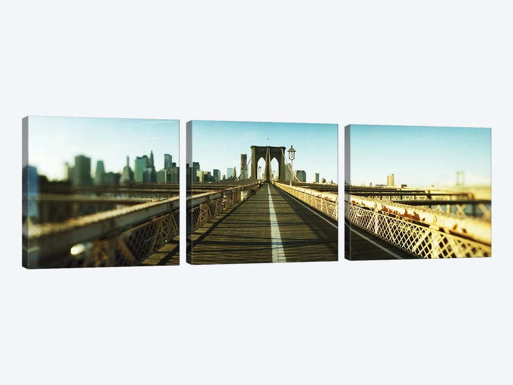 City viewed from Brooklyn BridgeManhattan, New York City, New York State, USA by Panoramic Images 3-piece Canvas Art Print