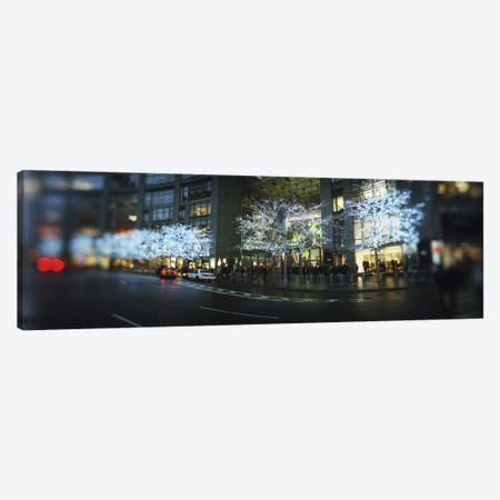 Buildings lit up at the roadsideColumbus Circle, New York City, New York State, USA Canvas Print #PIM8432} by Panoramic Images Canvas Art