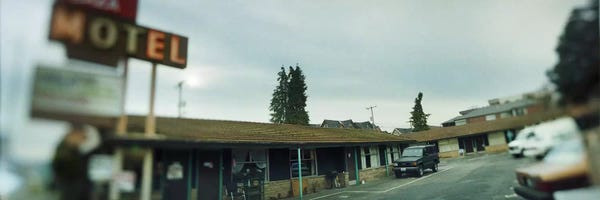 Seattle: Motel at the roadside, Aurora Avenue, Seattle, Washington State, USA by Panoramic Images