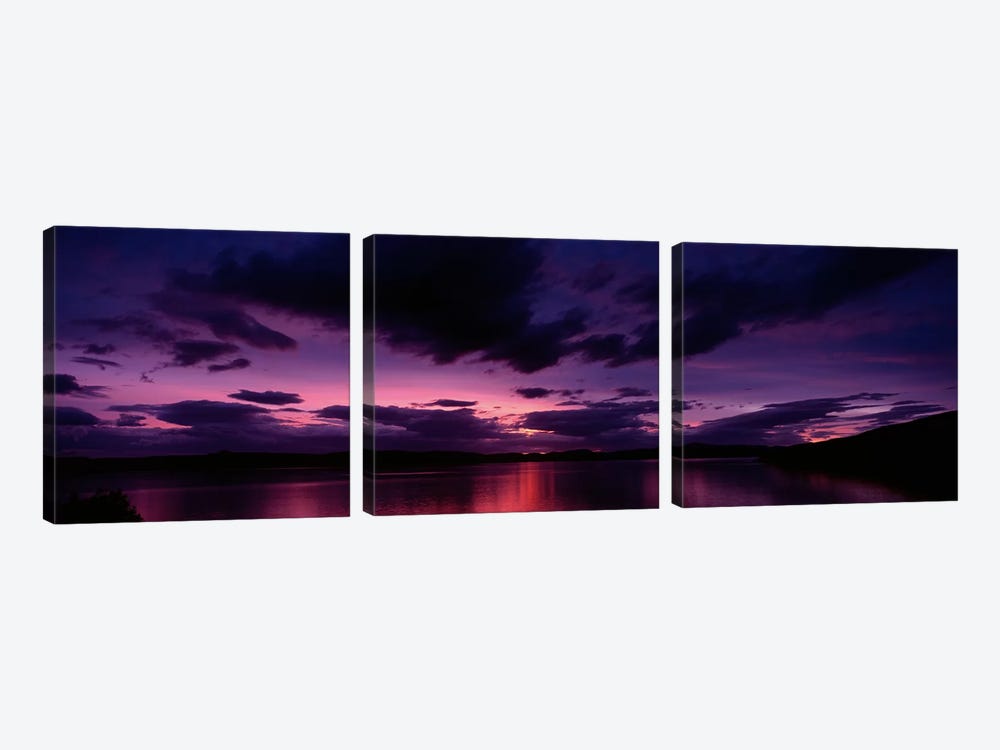 Dramatic Purple Sunset, Applecross Peninsula, Wester Ross, Highland, Scotland, United Kingdom by Panoramic Images 3-piece Canvas Print