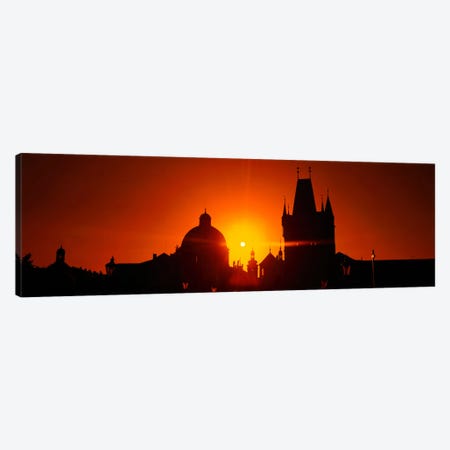 Sunrise Tower Charles Bridge Czech Republic Canvas Print #PIM844} by Panoramic Images Canvas Art Print