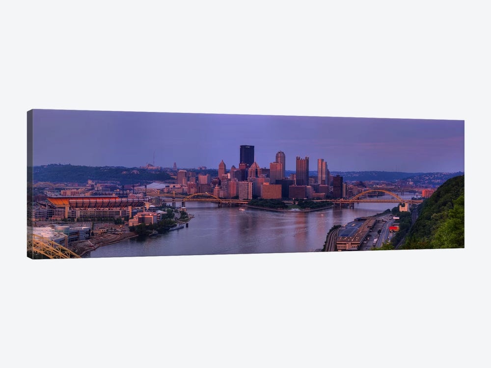 City viewed from the West End at SunsetPittsburgh, Allegheny County, Pennsylvania, USA by Panoramic Images 1-piece Art Print