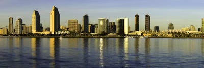 Reflection Of Skyscrapers In Water At Sunset, San Diego, California, USA by Panoramic Images canvas print
