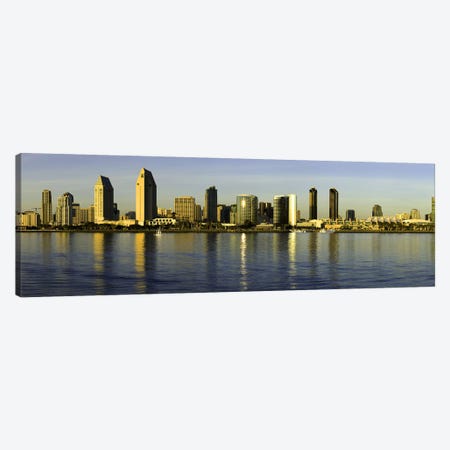 Reflection Of Skyscrapers In Water At Sunset, San Diego, California, USA Canvas Print #PIM8451} by Panoramic Images Canvas Artwork
