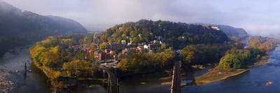 Aerial View Of Harpers Ferry, Jefferson County, West Virginia, USA by Panoramic Images canvas print