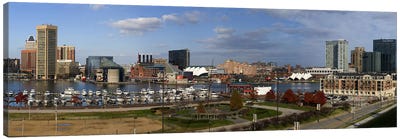 Buildings near a harbor, Inner Harbor, Baltimore, Maryland, USA 2009 Canvas Art Print - Baltimore Art