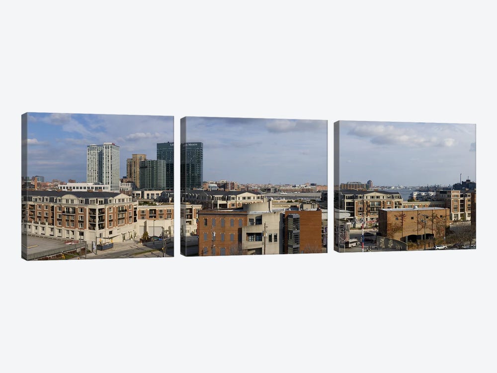 Buildings near a harbor, Inner Harbor, Baltimore, Maryland, USA 2009 #2 by Panoramic Images 3-piece Canvas Art