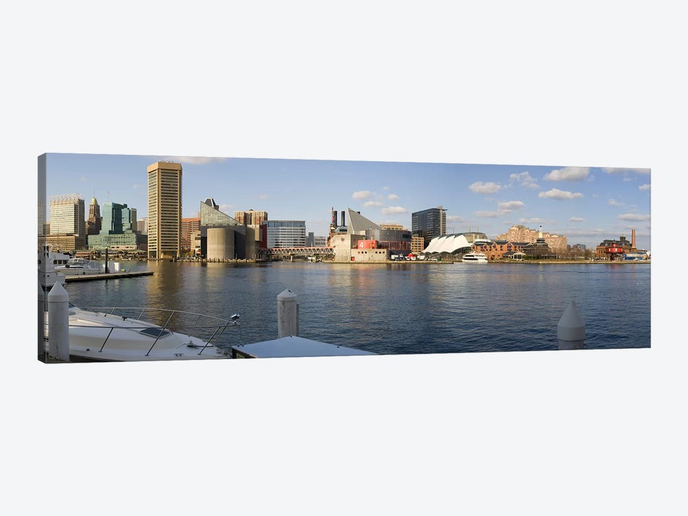 Boats moored at a harbor, Inner Harbor, Baltimore, Maryland, USA 2009 #2 by Panoramic Images 1-piece Canvas Wall Art