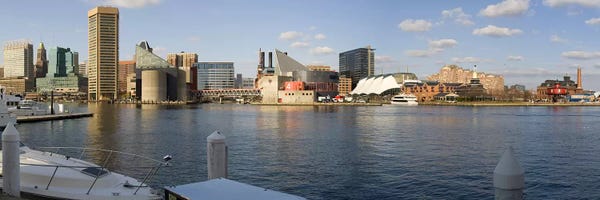 Maryland: Boats moored at a harbor, Inner Harbor, Baltimore, Maryland, USA 2009 #2 by Panoramic Images