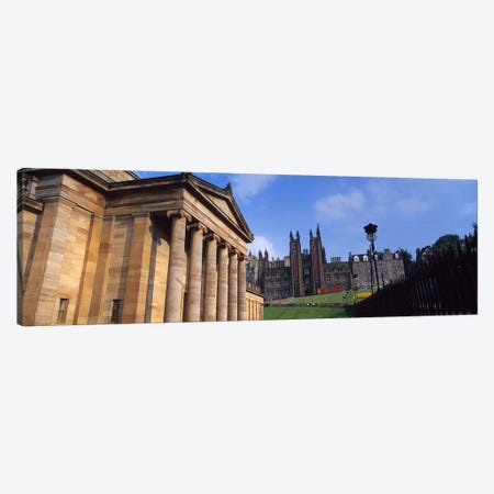 Art museum with Free Church Of Scotland in the background, National Gallery Of Scotland, The Mound, Edinburgh, Scotland Canvas Print #PIM8460} by Panoramic Images Art Print