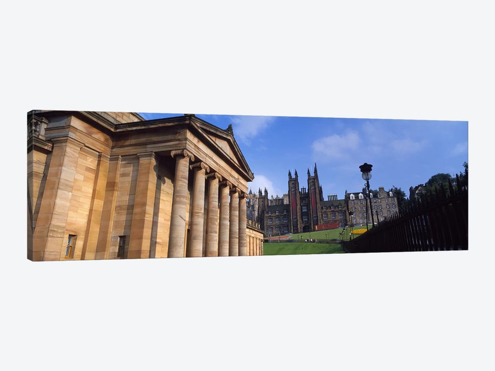 Art museum with Free Church Of Scotland in the background, National Gallery Of Scotland, The Mound, Edinburgh, Scotland by Panoramic Images 1-piece Canvas Artwork