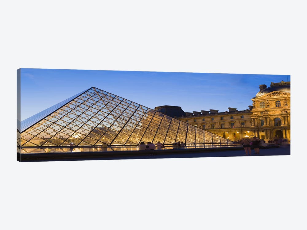 Pyramid in front of a museum, Louvre Pyramid, Musee Du Louvre, Paris, Ile-de-France, France by Panoramic Images 1-piece Art Print