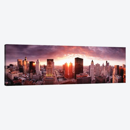 Sunset River View Chicago IL Canvas Print #PIM846} by Panoramic Images Canvas Print
