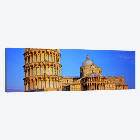 Tower with a cathedral, Pisa Cathedral, Leaning Tower Of Pisa, Piazza Dei Miracoli, Pisa, Tuscany, Italy Canvas Print #PIM8470} by Panoramic Images Canvas Wall Art