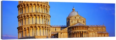 Tower with a cathedral, Pisa Cathedral, Leaning Tower Of Pisa, Piazza Dei Miracoli, Pisa, Tuscany, Italy Canvas Art Print - Leaning Tower of Pisa