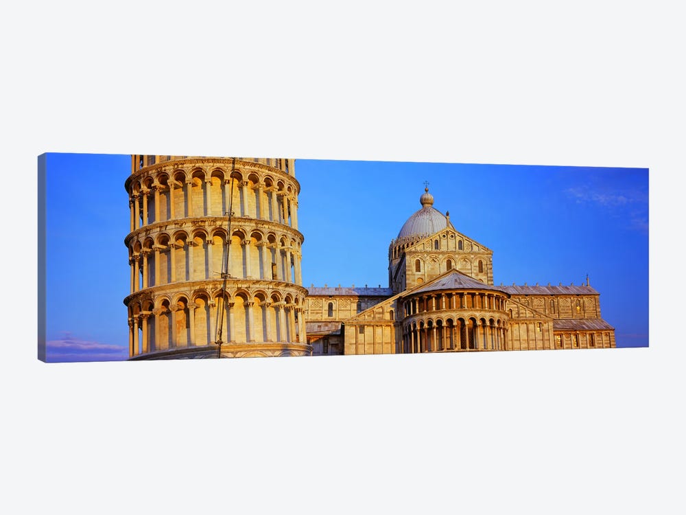 Tower with a cathedral, Pisa Cathedral, Leaning Tower Of Pisa, Piazza Dei Miracoli, Pisa, Tuscany, Italy by Panoramic Images 1-piece Art Print