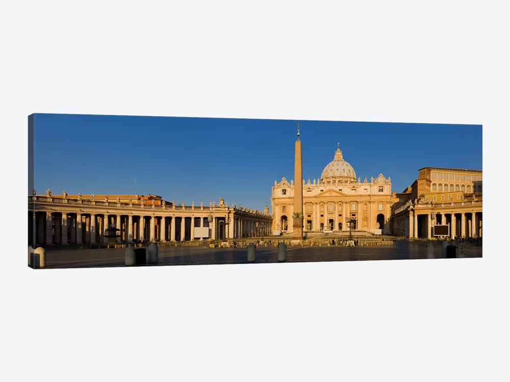 Sunlight falling on a basilica, St. Peter's Basilica, St. Peter's Square, Vatican city, Rome, Lazio, Italy by Panoramic Images 1-piece Canvas Wall Art