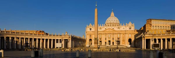 Lazio: Sunlight falling on a basilica, St. Peter's Basilica, St. Peter's Square, Vatican city, Rome, Lazio, Italy by Panoramic Images