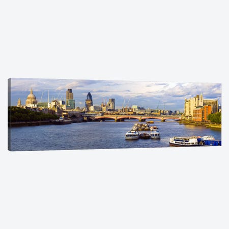River Thames View Of The City Of London Skyline With Blackfriars Bridge, London, England, United Kingdom Canvas Print #PIM8480} by Panoramic Images Art Print