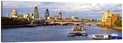 River Thames View Of The City Of London Skyline With Blackfriars Bridge, London, England, United Kingdom Canvas Art Print - Christian Art