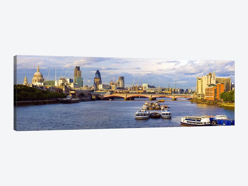 River Thames View Of The City Of London Skyline With Blackfriars Bridge, London, England, United Kingdom by Panoramic Images 1-piece Canvas Artwork