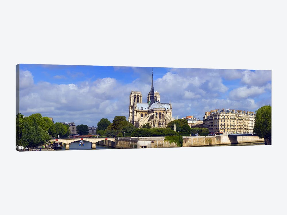 Cathedral at the riverside, Notre Dame Cathedral, Seine River, Paris, Ile-de-France, France by Panoramic Images 1-piece Canvas Wall Art