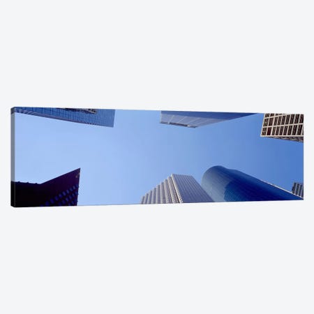 Low angle view of skyscrapers against blue sky, Houston, Texas, USA #2 Canvas Print #PIM8492} by Panoramic Images Canvas Art
