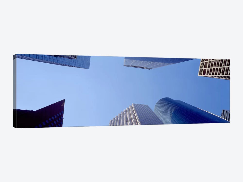 Low angle view of skyscrapers against blue sky, Houston, Texas, USA #2 by Panoramic Images 1-piece Canvas Print