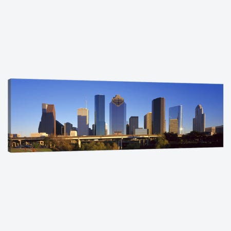 Skyscrapers against blue sky, Houston, Texas, USA Canvas Print #PIM8493} by Panoramic Images Canvas Art