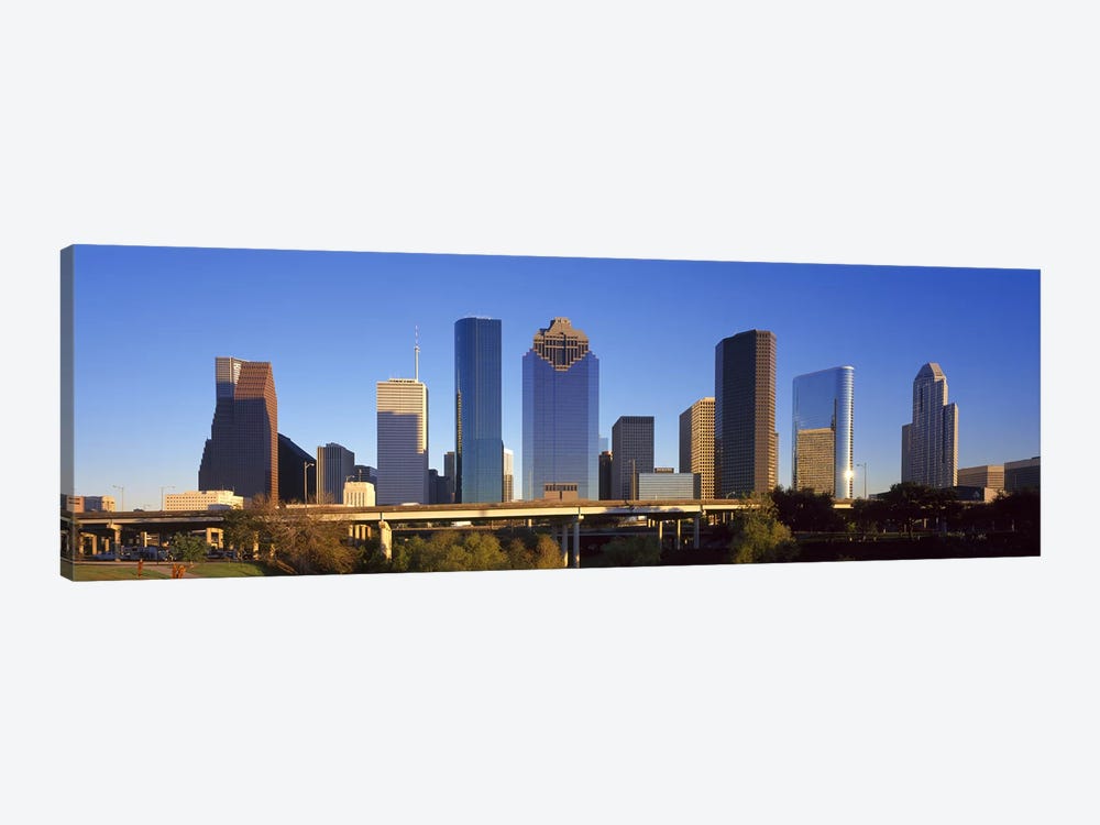 Skyscrapers against blue sky, Houston, Texas, USA by Panoramic Images 1-piece Canvas Art