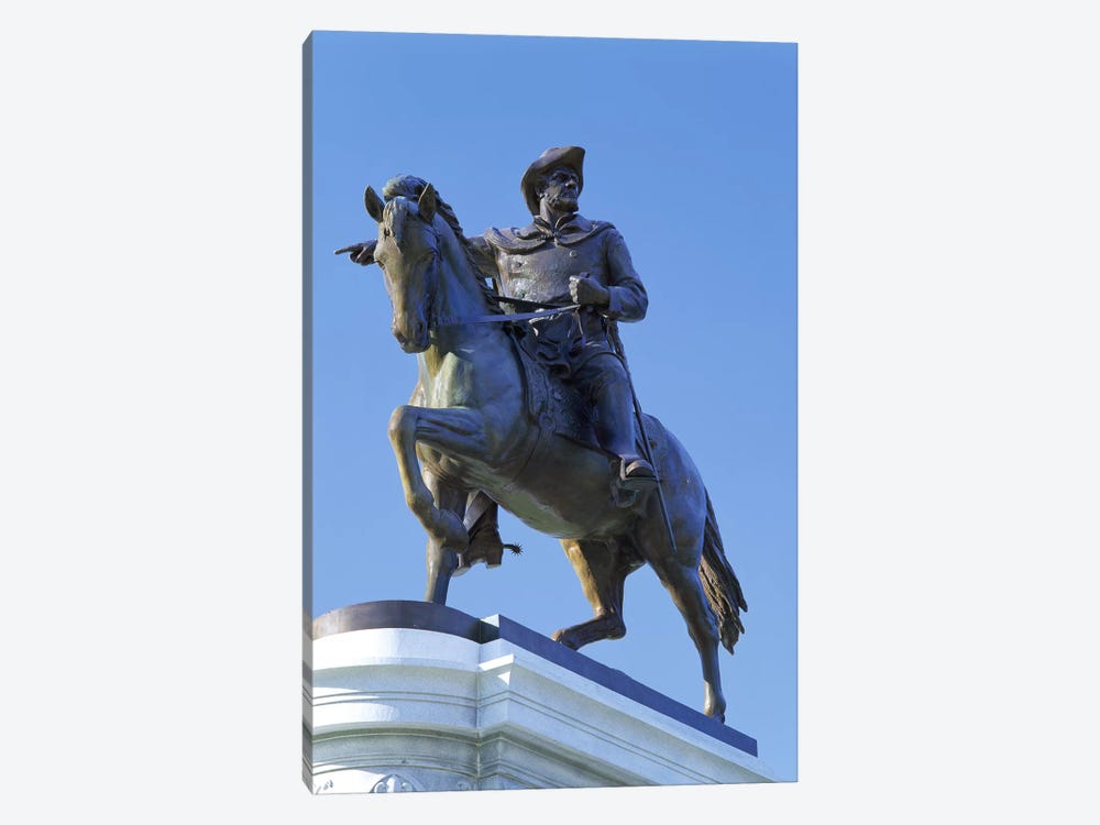 Statue of Sam Houston pointing towards San Jacinto battlefield against blue sky, Hermann Park, Houston, Texas, USA by Panoramic Images 1-piece Canvas Art Print