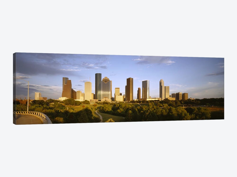 Skyscrapers against cloudy sky, Houston, Texas, USA by Panoramic Images 1-piece Canvas Art