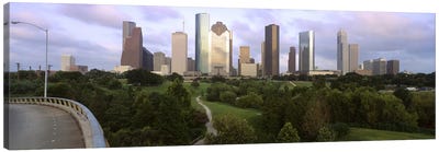 Skyscrapers against cloudy sky, Houston, Texas, USA #2 Canvas Art Print - City Park Art
