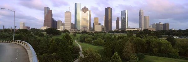 City Parks: Skyscrapers against cloudy sky, Houston, Texas, USA #2 by Panoramic Images