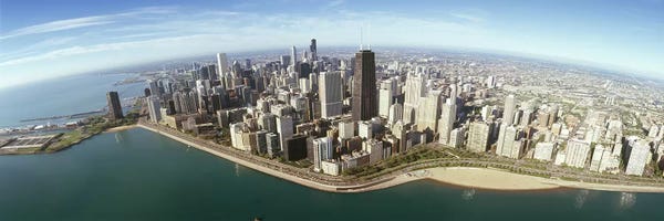 Chicago Skylines: Aerial view of a city, Chicago, Cook County, Illinois, USA 2010 by Panoramic Images