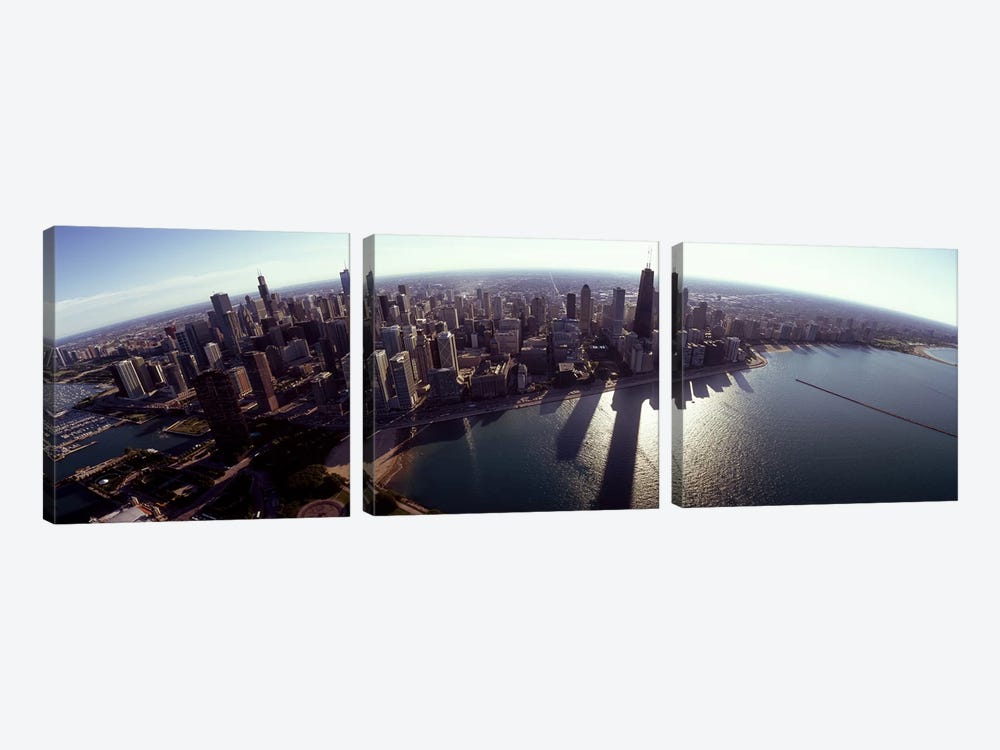 Aerial view of a city, Chicago, Cook County, Illinois, USA 2010 #2 by Panoramic Images 3-piece Art Print