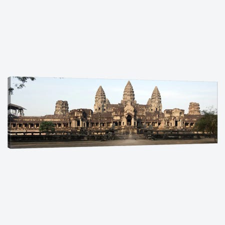 Facade of a temple, Angkor Wat, Angkor, Siem Reap, Cambodia Canvas Print #PIM8515} by Panoramic Images Canvas Art