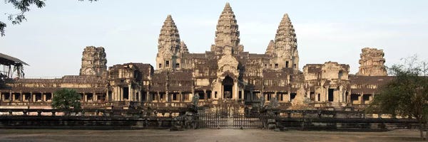 Holy & Sacred Sites: Facade of a temple, Angkor Wat, Angkor, Siem Reap, Cambodia by Panoramic Images