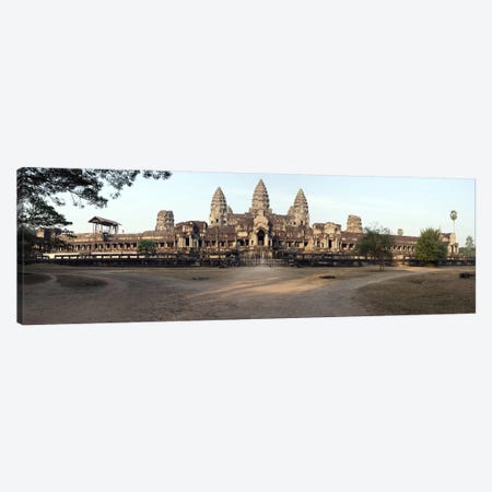 Facade of a temple, Angkor Wat, Angkor, Cambodia Canvas Print #PIM8520} by Panoramic Images Canvas Artwork