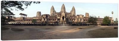 Facade of a temple, Angkor Wat, Angkor, Cambodia Canvas Art Print - Cambodia Art