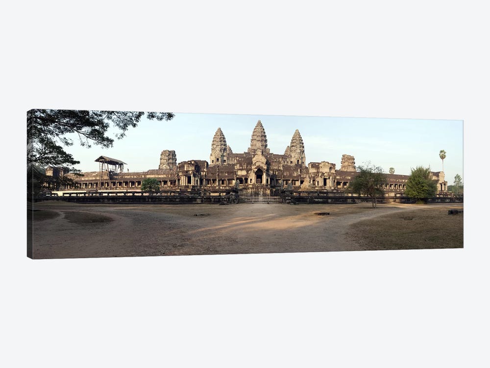 Facade of a temple, Angkor Wat, Angkor, Cambodia by Panoramic Images 1-piece Canvas Print