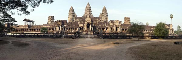 Angkor Wat: Facade of a temple, Angkor Wat, Angkor, Cambodia by Panoramic Images