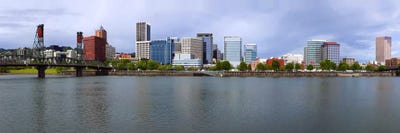 Hawthorne Bridge & Burnside Bridge, Willamette River, Portland, Oregon, USA by Panoramic Images canvas print