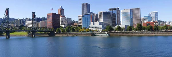 Portland: Bridge across a river, Willamette River, Portland, Oregon, USA by Panoramic Images