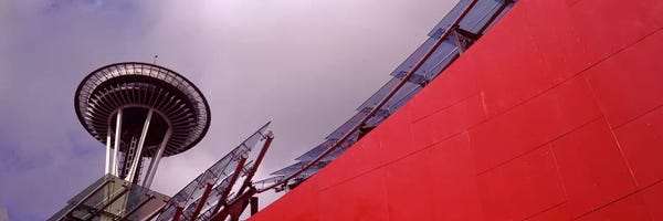 Seattle: Low angle view of a tower, Space Needle, Seattle, King County, Washington State, USA by Panoramic Images