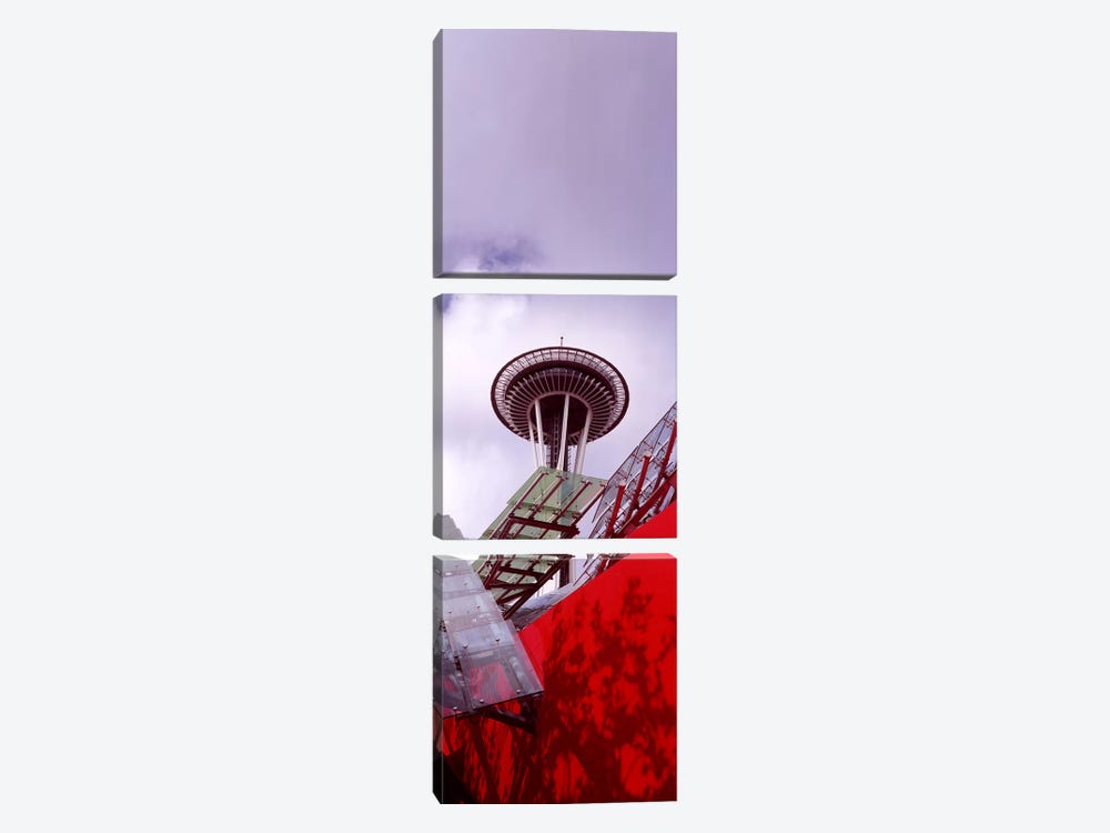 Low angle view of a tower, Space Needle, Seattle, King County, Washington State, USA #2 by Panoramic Images 3-piece Canvas Art