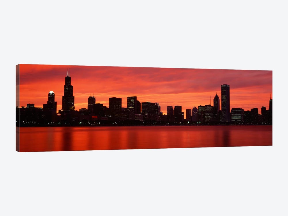 Downtown Skyline On A Majestic Evening, Chicago, Cook County, Illinois, USA by Panoramic Images 1-piece Canvas Artwork